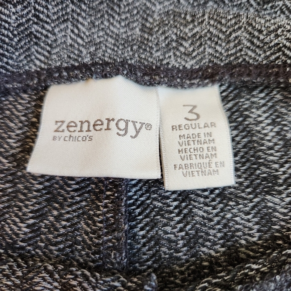 Chico's Zenergy herringbone leggings gray stretchy zippered pockets gray 3 16 XL - Picture 9 of 13